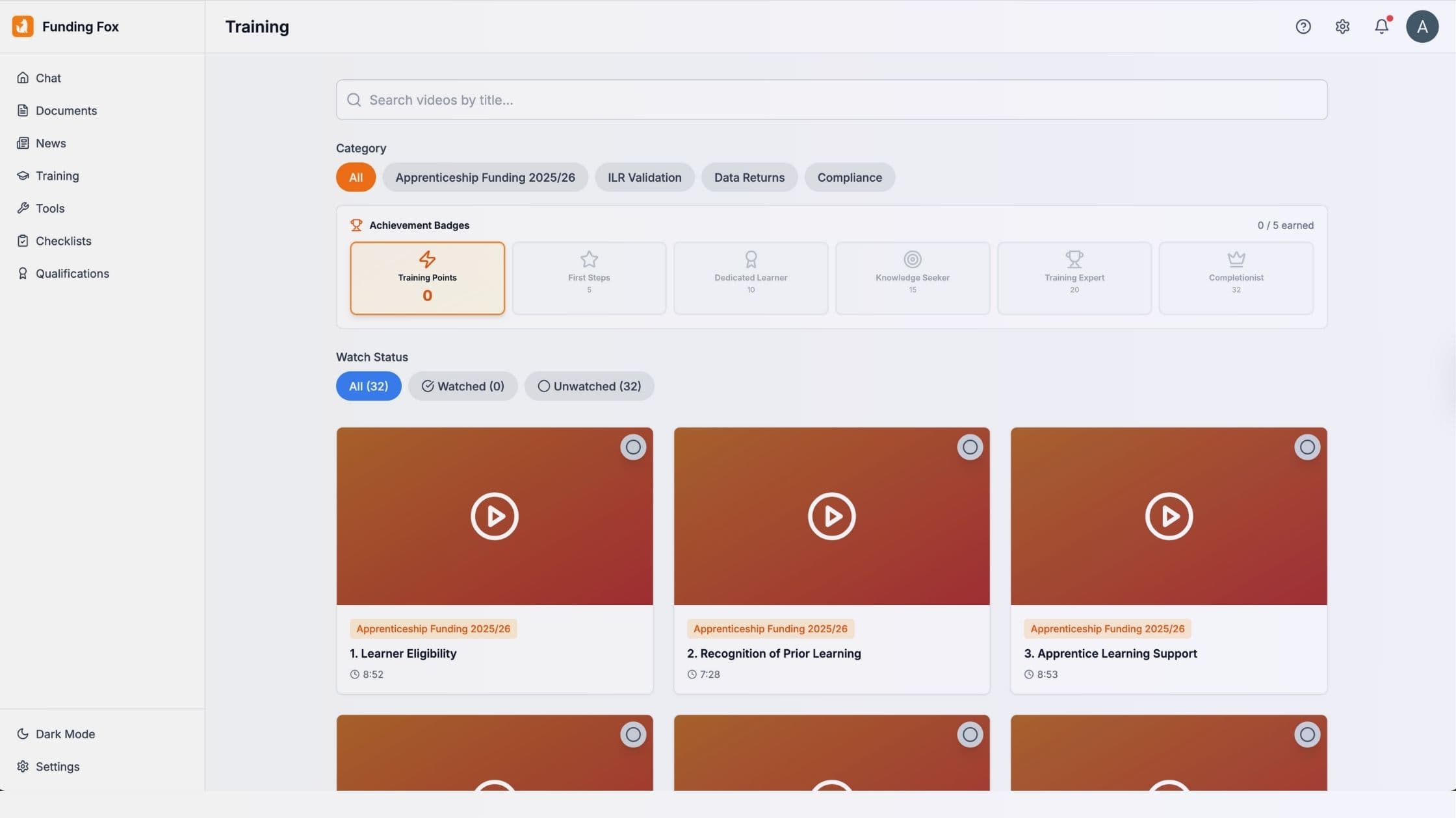 Funding Fox training video library with expert guidance on funding rules and compliance